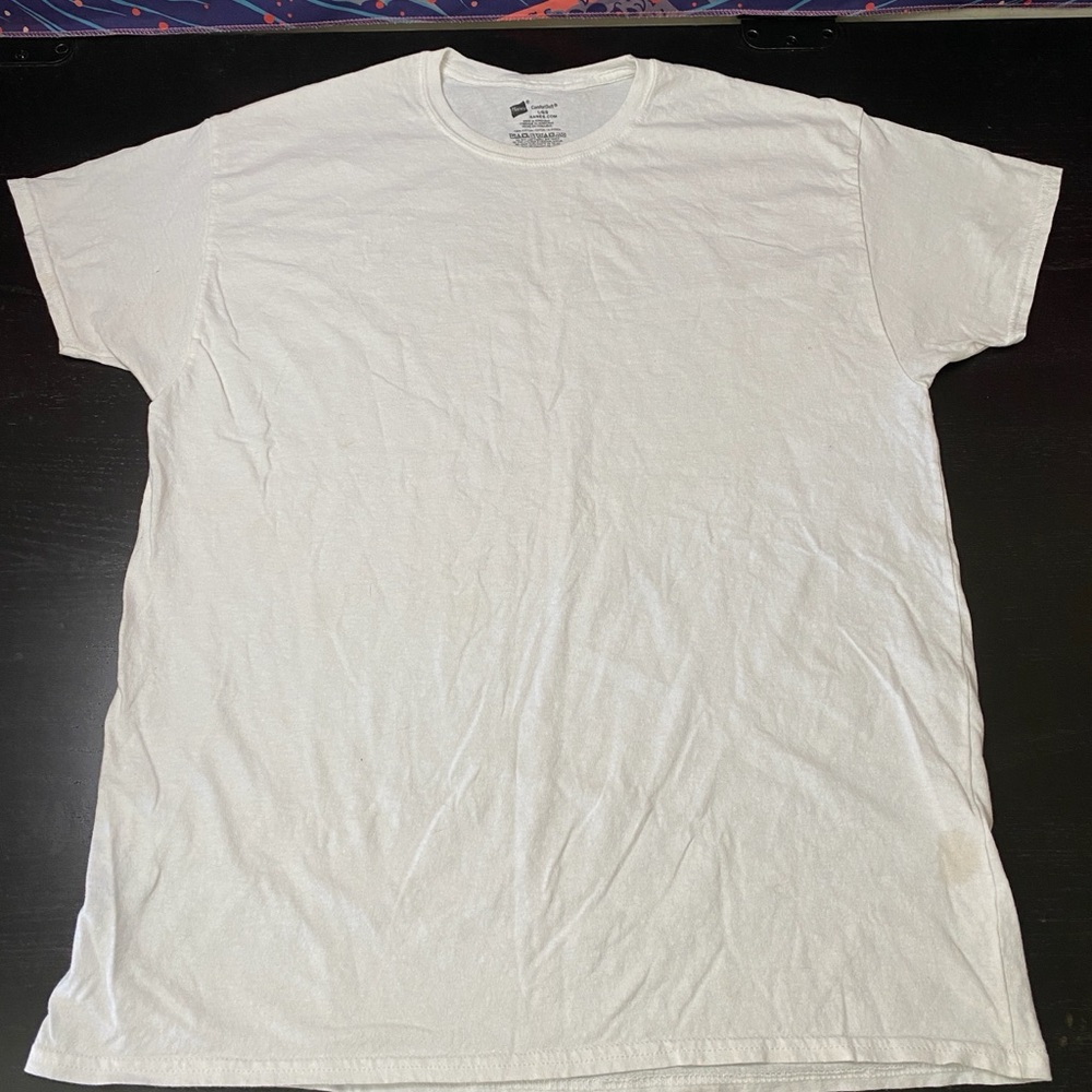 Hanes White Short Sleeve Crew Neck T-Shirt
